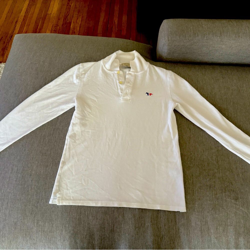 Men’s small long sleeve Maison Kitsune polo